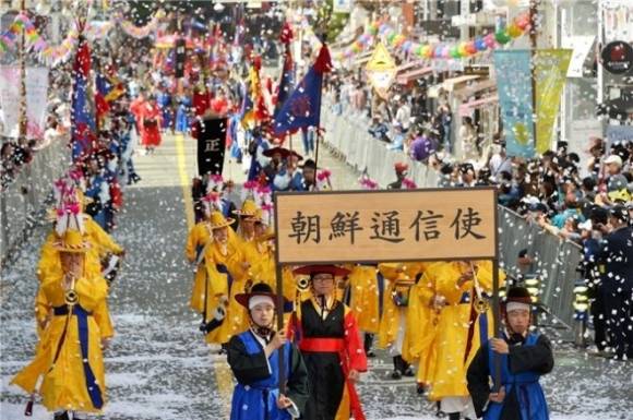 조선통신사 행렬 재현. 부산시 제공