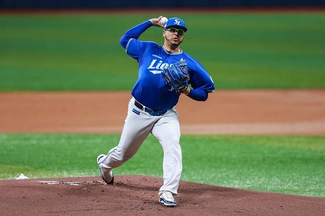 삼성 외국인 투수 후라도의 투구 [삼성 라이온즈 제공. 재판매 및 DB 금지]