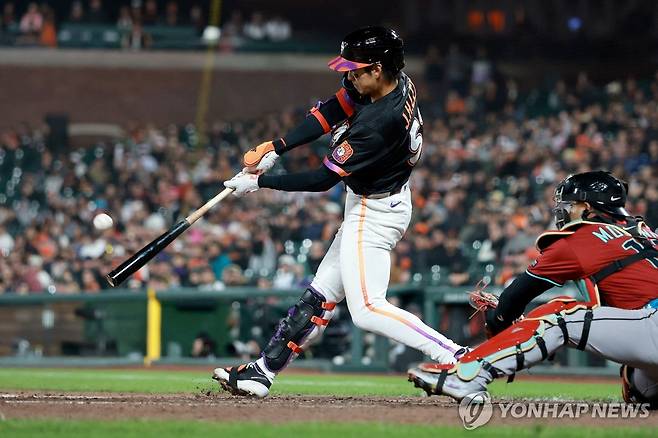 이정후의 어퍼스윙 [게티이미지/AFP=연합뉴스]