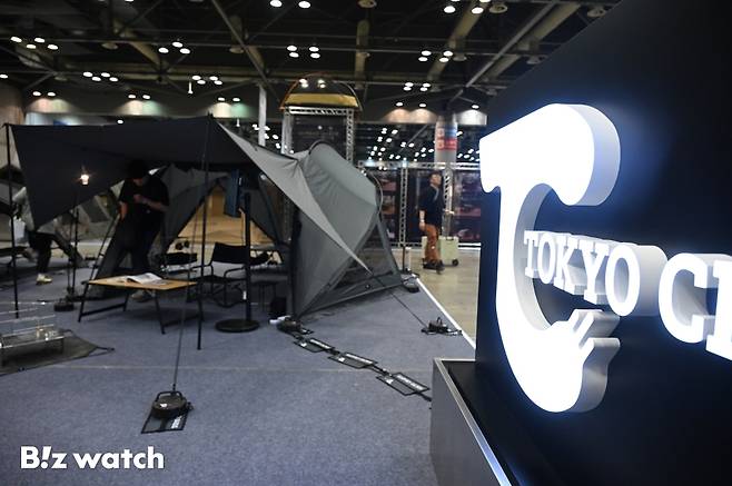 23일 경기 고양시 킨텍스에서 캠핑·아웃도어·레포츠 박람회 '국제아웃도어캠핑&레포츠페스티벌'이 개최되고 있다./사진=이명근 기자 qwe123@