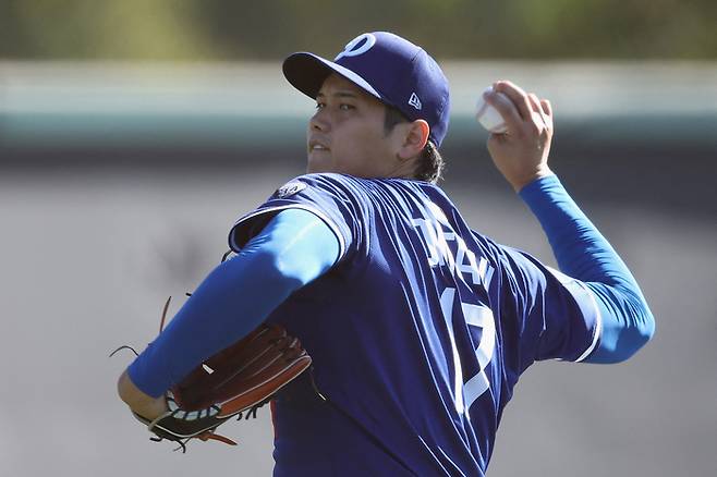 투수로 재활 과정을 밟고 있는 오타니 쇼헤이. 사진 | 애리조나=AFP연합뉴스