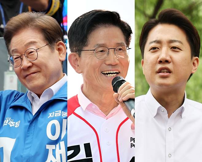(왼쪽부터) 이재명 더불어민주당 후보, 김문수 국민의힘 후보, 이준석 개혁신당 후보./남강호 기자·김지호 기자·연합뉴스