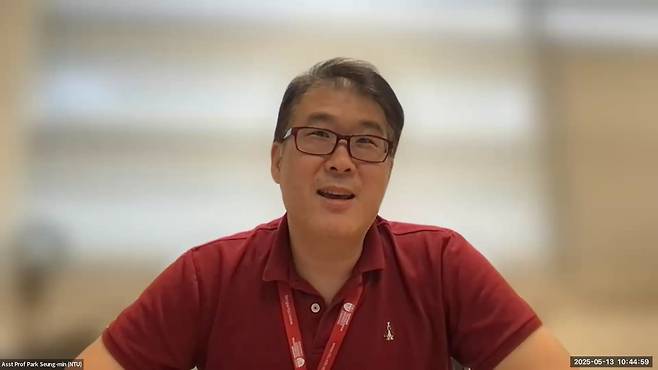 지난 13일 줌을 통해 만난 박승민 난양공대 교수./줌 화면 캡처