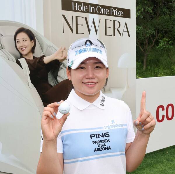 2025년 한국여자프로골프(KLPGA) 투어 제13회 E1채리티 오픈 대회에 출전한 오경은 프로가 1라운드에서 홀인원을 기록했다. 사진제공=KLPGA