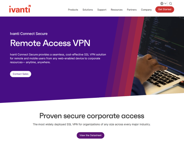 가상사설망(VPN) 등을 개발·판매하는 정보기술(IT) 소프트웨어 이반티 홈페이지. 이반티 홈페이지 캡처