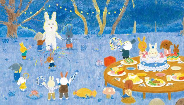 토끼 마을 주민들은 토끼로 변신한 구름을 환영하는 잔치를 열어 준다. 책읽는곰 제공