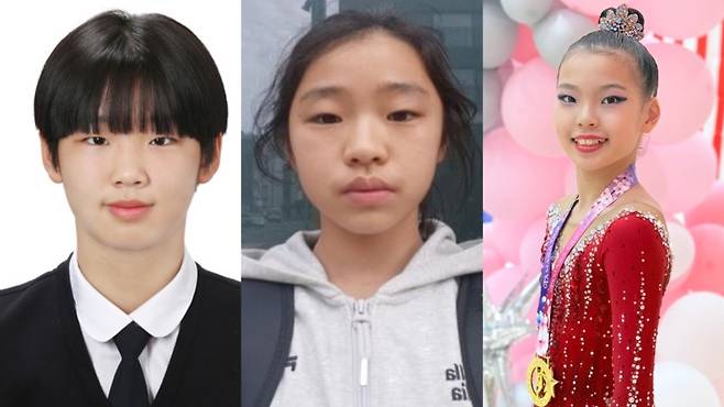 (사진 왼쪽부터) 유도 곽유주, 수영 부혜주, 리듬체조 이동아 선수.