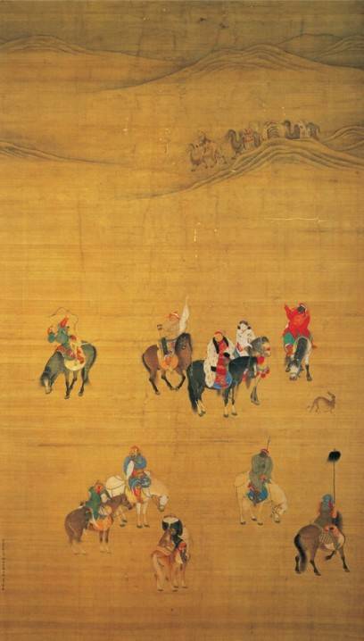 원세조 쿠빌라이가 사냥하는 그림. 몽골인들은 매를 사냥할 때 고려에서 보낸 해동청을 선호했다. 충렬왕 때의 폐행들은 응방을 만들어 매를 진상했다. [사진 국립중앙박물관·이익주]