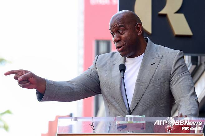 미국 프로농구(NBA) 전설 매직 존슨. 존슨은 미국 메이저리그 사커(MLS) LA FC의 공동 소유주다. 사진=AFPBBNews=News1