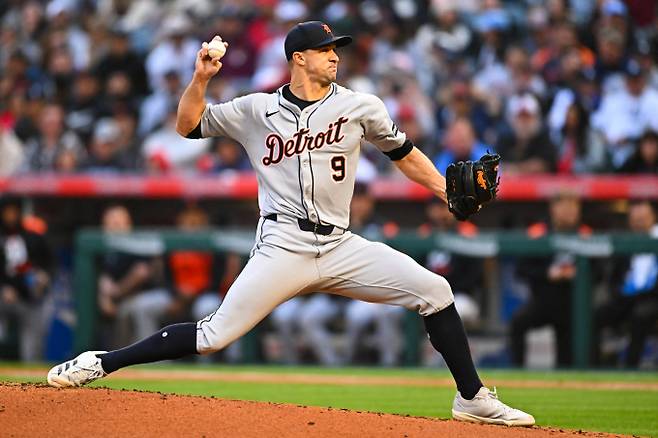 디트로이트 타이거스 잭 플래허티가 시즌 6패째를 떠안았다. 사진은 디트로이트 타이거스에서 활약 중인 잭 플래허티의 모습. /사진=로이터