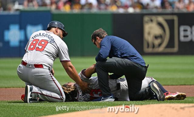 2024년 부상을 당한 로날드 아쿠냐 주니어./게티이미지코리아