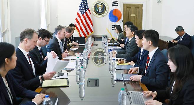 미국 무역대표부 대표 면담. 연합뉴스
