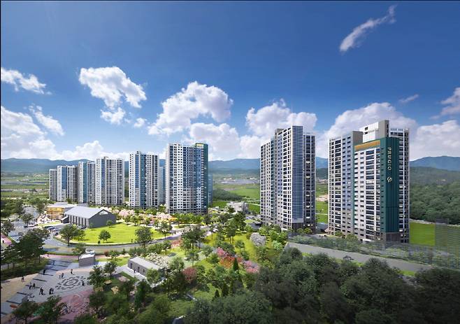 <용인 푸르지오 원클러스터 2·3단지 투시도>