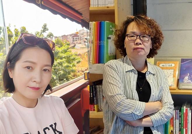 강지인(왼쪽)·하신하 작가 [목일신문화재단 제공. 재판매 및 DB 금지]