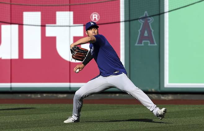 투수 재활중인 오타니 쇼헤이. 25일(한국시간) 수술 후 처음으로 라이브 피칭을 진행한다. 사진 | 애너하임=AP연합뉴스