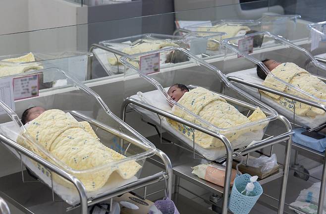 서울의 한 여성병원에서 신생아들이 휴식을 취하고 있다. /뉴스1