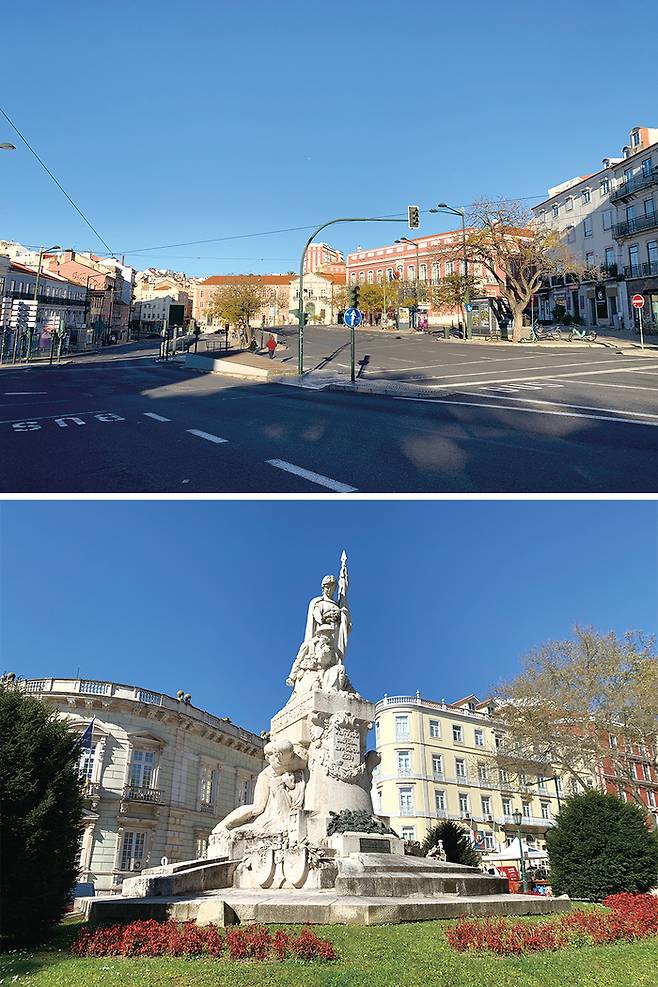 (위) 숙소가 위치한 라토역 주택가 전경 (아래) 제1차 세계대전 전투원 기념비
