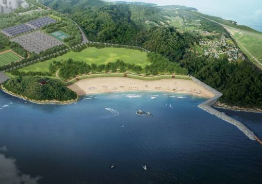 동백정해수욕장 복원 조감도.