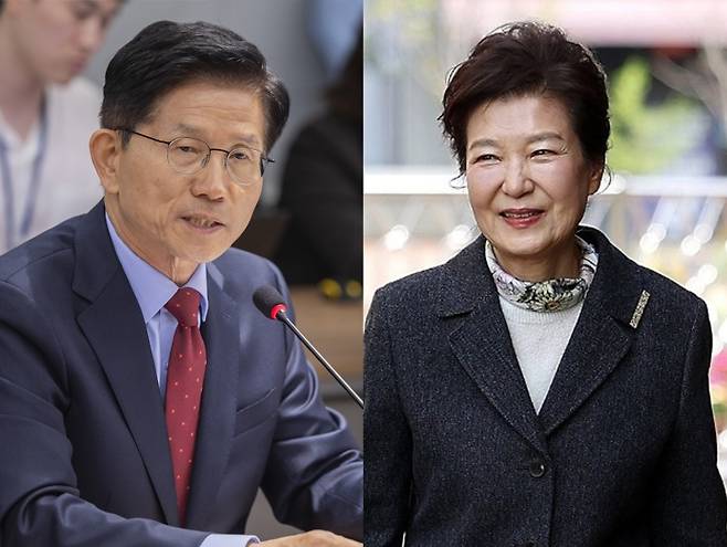 ▲ 김문수 국민의힘 대선 후보(왼쪽)와 박근혜 전 대통령 [연합뉴스]&nbsp;