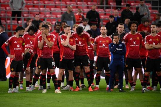 유로파리그 결승에서 패한 맨유 선수단 모습. 사진[AFP=연합뉴스]