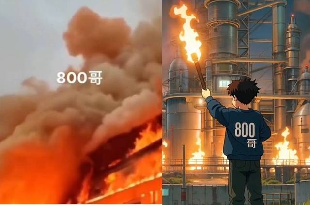 지난 20일 발생한 중국 쓰촨성 핑산현 방직공장 방화 사건과 관련해 방화범인 공장 직원의 임금 체불 문제를 거론한 인터넷 영상과 AI 이미지들. X 캡쳐