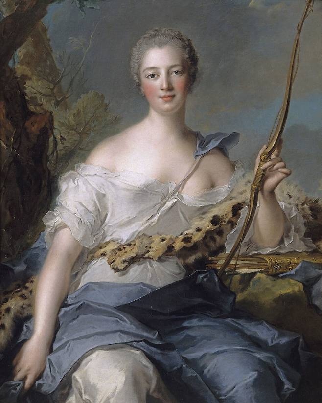 장 마르크 나티에, 다이애나 분장을 한 퐁파두르 부인, 1746, 캔버스에 유채, 102x72cm, 베르사유 궁전