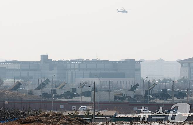 경기 평택시 팽성읍 주한미군기지 캠프 험프리스에 패트리어트(PAC-3) 미사일이 배치되어 있는 모습 2025.3.10/뉴스1 ⓒ News1 김영운 기자