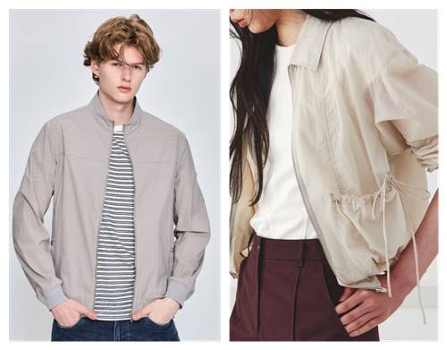 헤지스 '제로그램 점퍼'와 구호플러스 '볼륨 실루엣 점퍼' [LF, 삼성물산 제공. 재판매 및 DB 금지]