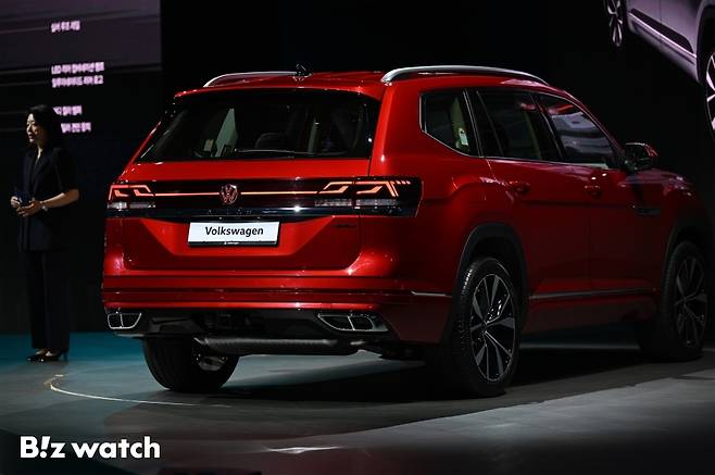 폭스바겐코리아가 26일 인천 중구 스튜디오파라다이스에서 대형 SUV '신형 아틀라스'가 공개하고 있다./사진=이명근 기자 qwe123@