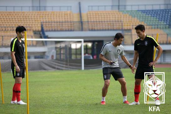 2020년 23세 이하(U-23) 대표팀 이민성 코치 시절. 사진┃KFA