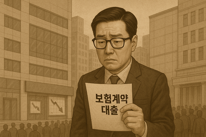 챗GPT가 경기 불황으로 보험사에서 대출을 받는 모습을 묘사한 그림. 챗GPT
