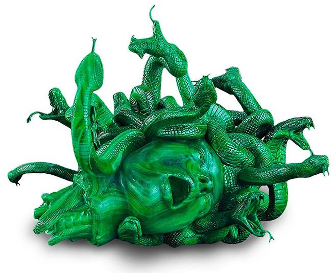 영국 작가 데이미언 허스트의 조각 ‘잘린 메두사의 머리’. 2017년  팔라초 그라시와 푼타 델라 도가나에서 개최된 개인전에서 선보였다. /피노 컬렉션