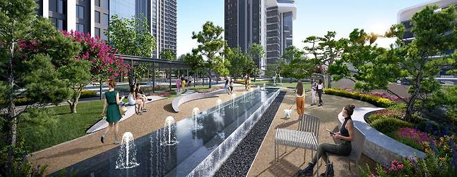 HDC현대산업개발이 제시한 용산정비창 전면1구역 조경 예상도. /HDC현대산업개발 제공