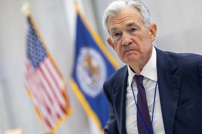 미국 연방준비제도(연준)의 제롬 파월 의장이 지난 15일(현지시간) 미국 워싱턴DC에서 열린 토마스 라우바흐 리서치 컨퍼런스에서 연설하고 있다.EPA연합뉴스