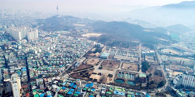 대구시 신청사 건립 예정지인 대구 달서구 두류정수장 부지 모습. 국민DB