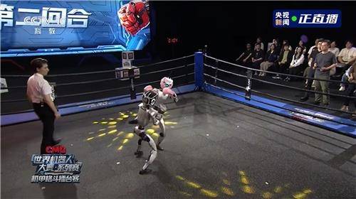 25일 중국 항저우에서 열린 휴머노이드 격투대회. [사진 = CCTV 캡처]