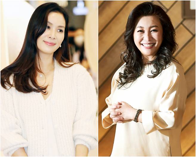 배우 고소영이 데뷔 33년 만에 고정 예능에 첫 출연해 화제가 되고 있다. 사진은 2022년 10월13일 부산에서 진행된 한 팝업스토애 행사에 찾은 배우 고소영(왼쪽)과 동년 5월16일 MBN 오은영리포트 시즌2 제작발표회에 참석한 오은영 박사. /사진=머니투데이