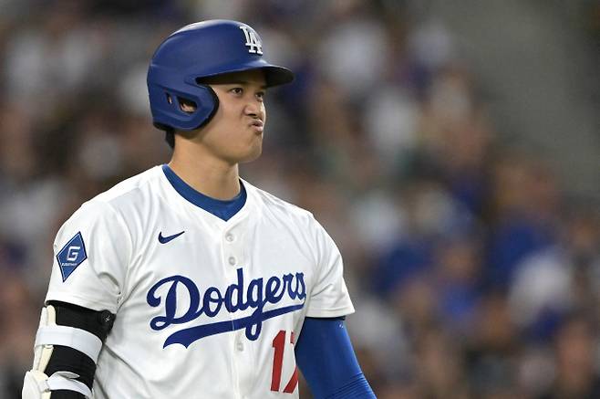 LA다저스가 뉴욕 메츠에게 1-3으로 패했다. 사진은 LA다저스에서 활약 중인 오타니 쇼헤이의 모습. /사진=로이터