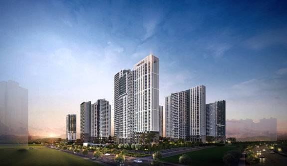 대우건설이 경기도 평택시 장안동 브레인시티에 신축하고 있는 ‘브레인시티 푸르지오’의 투시도.  대우건설 제공