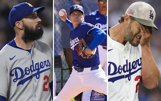 토니 곤솔린, 오타니 쇼헤이, 클레이튼 커쇼(왼쪽부터) | AP연합뉴스