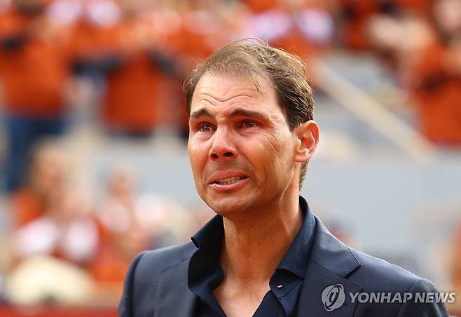 울컥한 나달 [로이터=연합뉴스]