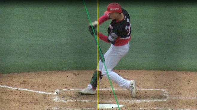 지난 17일 퓨처스(2군)리그 KIA 박민의 체크 스윙 비디오 판독 장면. 원심은 노스윙이었고 판독 결과 노스윙으로 판정됐다. KBO 비디오판독 센터 영상 캡처