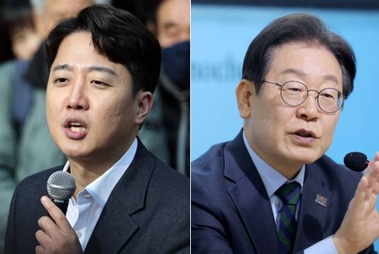 이준석 개혁식당 의원(좌), 이재명 더불어민주당 대표. [뉴시스·연합]