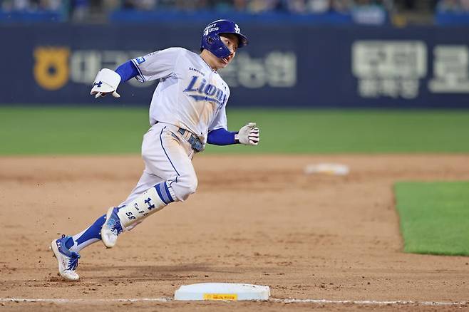 [서울=뉴시스] 프로야구 삼성 라이온즈의 김지찬. (사진 = 삼성 라이온즈 제공) *재판매 및 DB 금지