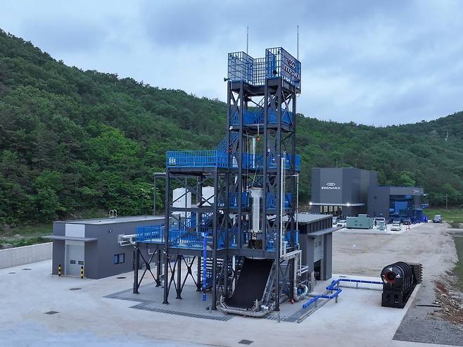 이노스페이스 고흥 종합시험장 단인증 수직 시험대 [이노스페이스 제공. 재판매 및 DB 금지]