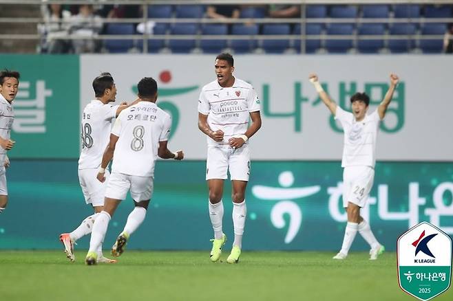 27일 대전하나시티즌전에서 시즌 첫 골을 넣고 포효하는 포항 스틸러스 조르지