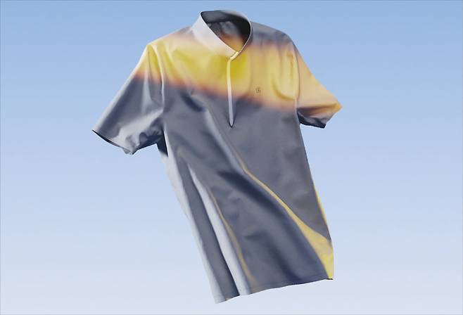 코오롱스포츠의 적외선 차단 기능인 솔라플렉트가 적용된 티셔츠.  코오롱FnC 제공