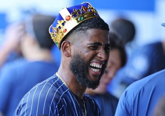 표정 밝아진 삼성 라이온즈 르윈 디아즈. 사진[연합뉴스]