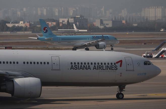 아시아나항공 항공기. [한주형 기자]