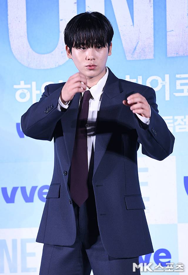 28일 웨이브 오리지널 드라마 ‘ONE : 하이스쿨 히어로즈’의 제작발표회가 열렸다.  사진=천정환 기자